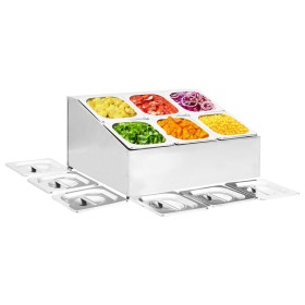 Gastronorm Tabletthalter mit 6 Tabletts 1/6 Edelstahl von vidaXL, Behälter für Küchenutensilien - Ref: Foro24-51224, Preis: 1...