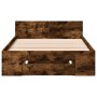 Cama con cajón madera de ingeniería roble ahumado 100x200 cm de vidaXL, Camas y somieres - Ref: Foro24-3280794, Precio: 142,4...