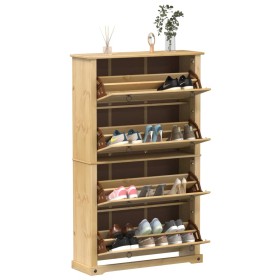 Corona shoe cabinet solid pine wood 99x32x163.5 cm by vidaXL, Shoe racks and shoe organizers - Ref: Foro24-4002787, Price: 21...