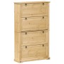 Mueble zapatero Corona madera maciza de pino 99x32x163,5 cm de vidaXL, Zapateros y organizadores de calzado - Ref: Foro24-400...