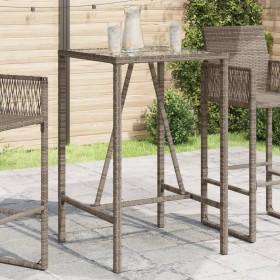 Gray synthetic rattan outdoor bar table 70x70x110 cm by vidaXL, Garden tables - Ref: Foro24-368695, Price: 119,99 €, Discount: %