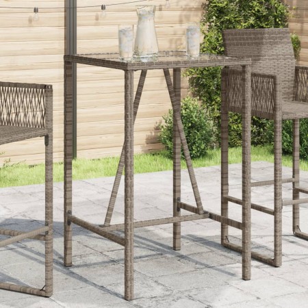 Grauer Outdoor-Stehtisch aus synthetischem Rattan, 70 x 70 x 110 cm von vidaXL, Gartentische - Ref: Foro24-368695, Preis: 120...