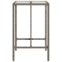 Mesa de bar de exterior ratán sintético gris 70x70x110 cm de vidaXL, Mesas de jardín - Ref: Foro24-368695, Precio: 120,71 €, ...