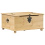 Caja de almacenaje Corona madera maciza de pino 90x78x45 cm de vidaXL, Baúles de almacenamiento - Ref: Foro24-4002770, Precio...