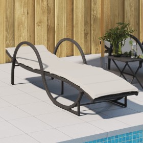 Lounger with black synthetic rattan cushion 60x199x42 cm by vidaXL, Loungers - Ref: Foro24-368257, Price: 153,99 €, Discount: %