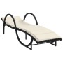 Lounger with black synthetic rattan cushion 60x199x42 cm by vidaXL, Loungers - Ref: Foro24-368257, Price: 153,99 €, Discount: %