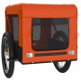 Bicycle pet trailer, iron frame, Oxford fabric, orange and black. by vidaXL, pet strollers - Ref: Foro24-93921, Price: 105,48...