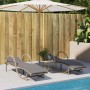 Lounger with beige synthetic rattan cushion 60x199x42 cm by vidaXL, Loungers - Ref: Foro24-368261, Price: 181,25 €, Discount: %