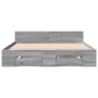 Cama con cajones madera ingeniería gris Sonoma 120x200 cm de vidaXL, Camas y somieres - Ref: Foro24-3280760, Precio: 160,99 €...