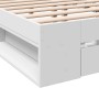 White engineered wood bed with drawers 120x200 cm by vidaXL, Beds and slatted bases - Ref: Foro24-3280755, Price: 179,83 €, D...