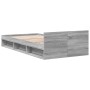 Sonoma gray engineered wood bed with drawer 100x200 cm by vidaXL, Beds and slatted bases - Ref: Foro24-3280795, Price: 146,99...