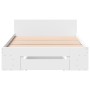 White engineered wood bed with drawer 90x200 cm by vidaXL, Beds and slatted bases - Ref: Foro24-3280797, Price: 130,85 €, Dis...