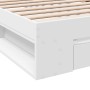 White engineered wood bed with drawer 90x200 cm by vidaXL, Beds and slatted bases - Ref: Foro24-3280797, Price: 130,85 €, Dis...