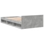 Concrete gray engineered wood bed with drawer 75x190 cm by vidaXL, Beds and slatted bases - Ref: Foro24-3280807, Price: 125,9...