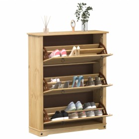 Corona solid pine wood shoe cabinet 99x32x124.5 cm by vidaXL, Shoe racks and shoe organizers - Ref: Foro24-4002786, Price: 15...