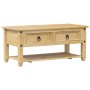 Mesa de centro cajones Corona madera maciza pino 100x48x45 cm de vidaXL, Mesas de centro - Ref: Foro24-4002773, Precio: 113,1...