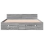 Cama con cajones madera de ingeniería gris Sonoma 135x190 cm de vidaXL, Camas y somieres - Ref: Foro24-3280774, Precio: 167,6...