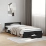 Cama con cajón madera de ingeniería negra 75x190 cm de vidaXL, Camas y somieres - Ref: Foro24-3280805, Precio: 131,29 €, Desc...