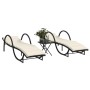 Sun loungers with table 2 units black synthetic rattan by vidaXL, Loungers - Ref: Foro24-368263, Price: 286,99 €, Discount: %