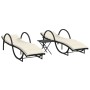 Sun loungers with table 2 units black synthetic rattan by vidaXL, Loungers - Ref: Foro24-368263, Price: 286,27 €, Discount: %