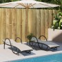 Sonnenliegen mit Tisch 2 Einheiten aus schwarzem synthetischem Rattan von vidaXL, Liegen - Ref: Foro24-368263, Preis: 286,99 ...