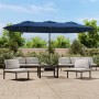 Double umbrella with light blue LED lights 449x245 cm by vidaXL, Umbrellas - Ref: Foro24-362960, Price: 191,33 €, Discount: %