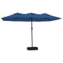 Double umbrella with light blue LED lights 449x245 cm by vidaXL, Umbrellas - Ref: Foro24-362960, Price: 191,33 €, Discount: %