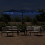 Double umbrella with light blue LED lights 449x245 cm by vidaXL, Umbrellas - Ref: Foro24-362960, Price: 191,33 €, Discount: %