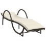 Lounger with brown synthetic rattan cushion 60x199x42 cm by vidaXL, Loungers - Ref: Foro24-368258, Price: 156,76 €, Discount: %