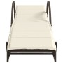 Lounger with brown synthetic rattan cushion 60x199x42 cm by vidaXL, Loungers - Ref: Foro24-368258, Price: 156,76 €, Discount: %