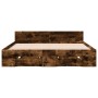 Cama con cajones madera de ingeniería roble ahumado 135x190 cm de vidaXL, Camas y somieres - Ref: Foro24-3280773, Precio: 162...