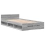 Sonoma gray engineered wood bed with drawer 90x200 cm by vidaXL, Beds and slatted bases - Ref: Foro24-3280802, Price: 144,39 ...