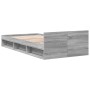 Cama con cajón madera de ingeniería gris Sonoma 90x200 cm de vidaXL, Camas y somieres - Ref: Foro24-3280802, Precio: 144,99 €...