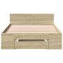 Cama con cajón madera ingeniería roble Sonoma 100x200 cm de vidaXL, Camas y somieres - Ref: Foro24-3280792, Precio: 142,44 €,...