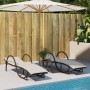 Sun loungers with table 2 units brown synthetic rattan by vidaXL, Loungers - Ref: Foro24-368264, Price: 292,30 €, Discount: %