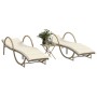 Sun loungers with table 2 units beige synthetic rattan by vidaXL, Loungers - Ref: Foro24-368266, Price: 292,30 €, Discount: %