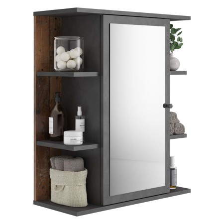 FMD Bathroom cabinet with mirror in dark matera old style color by FMD, bathroom vanities - Ref: Foro24-429458, Price: 155,99...