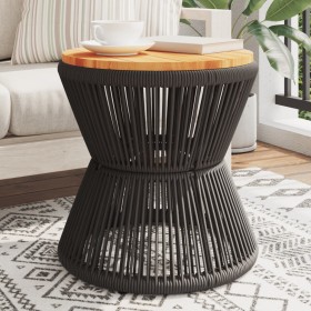 Acacia wood and black wire base coffee table Ø 45x44 cm by vidaXL, Garden tables - Ref: Foro24-365637, Price: 103,99 €, Disco...