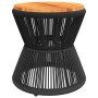 Acacia wood and black wire base coffee table Ø 45x44 cm by vidaXL, Garden tables - Ref: Foro24-365637, Price: 95,07 €, Discou...