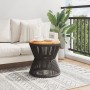 Acacia wood and black wire base coffee table Ø 45x44 cm by vidaXL, Garden tables - Ref: Foro24-365637, Price: 95,07 €, Discou...