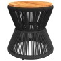 Acacia wood and black wire base coffee table Ø 45x44 cm by vidaXL, Garden tables - Ref: Foro24-365637, Price: 95,07 €, Discou...