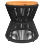 Acacia wood and black wire base coffee table Ø 45x44 cm by vidaXL, Garden tables - Ref: Foro24-365637, Price: 95,07 €, Discou...