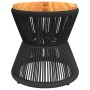 Acacia wood and black wire base coffee table Ø 45x44 cm by vidaXL, Garden tables - Ref: Foro24-365637, Price: 95,07 €, Discou...