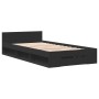 Black engineered wood bed with drawer 100x200 cm by vidaXL, Beds and slatted bases - Ref: Foro24-3280791, Price: 149,18 €, Di...