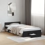 Cama con cajón madera de ingeniería negro 100x200 cm de vidaXL, Camas y somieres - Ref: Foro24-3280791, Precio: 149,18 €, Des...