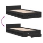 Cama con cajón madera de ingeniería negro 100x200 cm de vidaXL, Camas y somieres - Ref: Foro24-3280791, Precio: 149,18 €, Des...