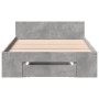 Concrete gray engineered wood bed with drawer 100x200 cm by vidaXL, Beds and slatted bases - Ref: Foro24-3280793, Price: 141,...