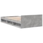 Concrete gray engineered wood bed with drawer 100x200 cm by vidaXL, Beds and slatted bases - Ref: Foro24-3280793, Price: 141,...