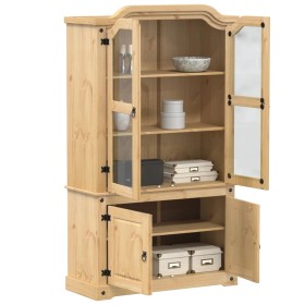 Corona solid pine wood display cabinet 103.5x42x180 cm by vidaXL, Sideboards - Ref: Foro24-4002777, Price: 337,99 €, Discount: %