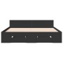 Black engineered wood bed with drawers 135x190 cm by vidaXL, Beds and slatted bases - Ref: Foro24-3280770, Price: 167,99 €, D...